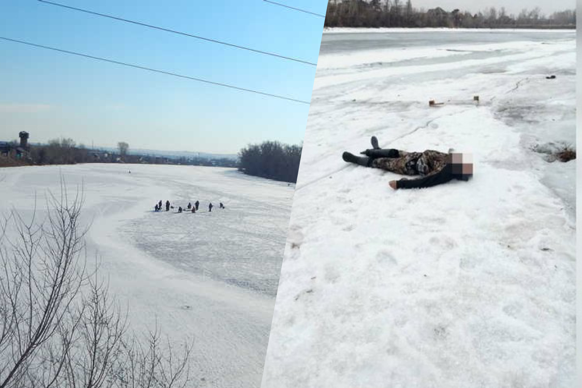 Два рыбака провалились под лед Енисея: спасти удалось только одного