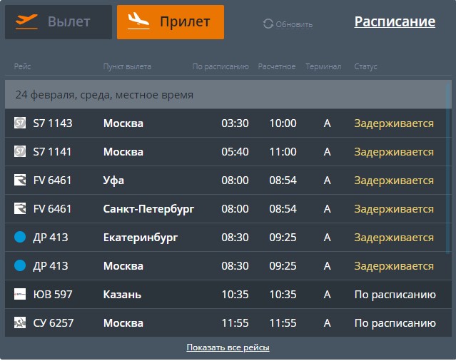 Шесть самолетов не смогли вовремя прибыть в Челябинск Шесть самолетов не смогли вовремя прибыть в Челябинск
