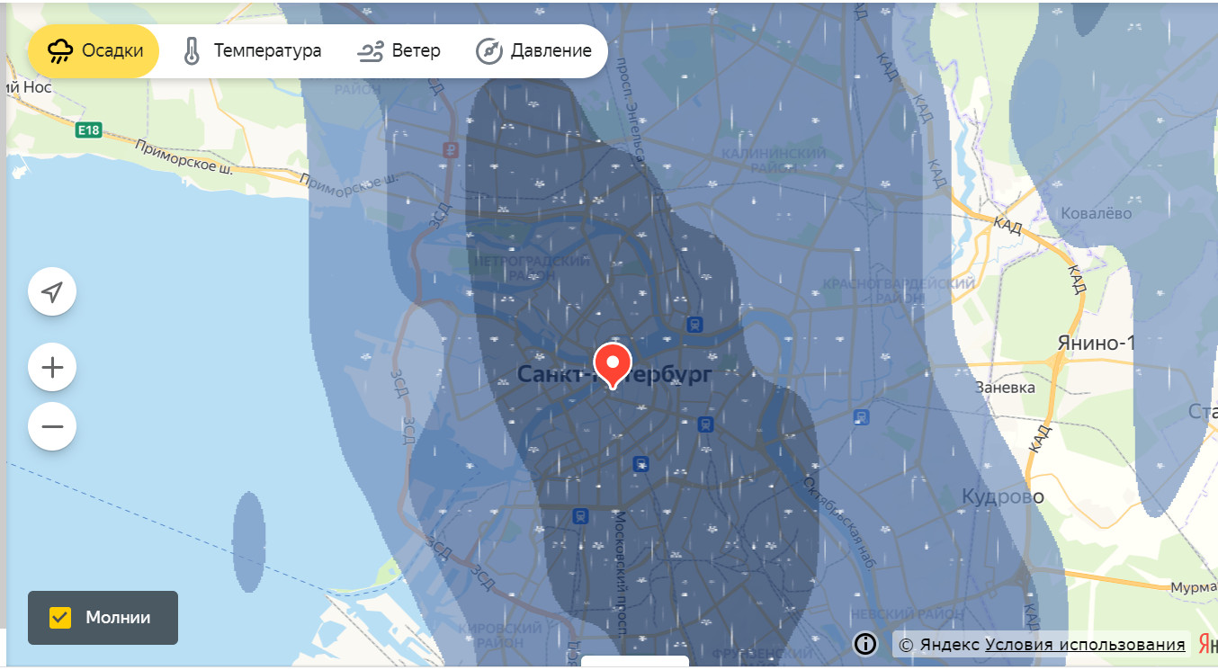 Скриншот с yandex.ru/pogoda/saint-petersburg