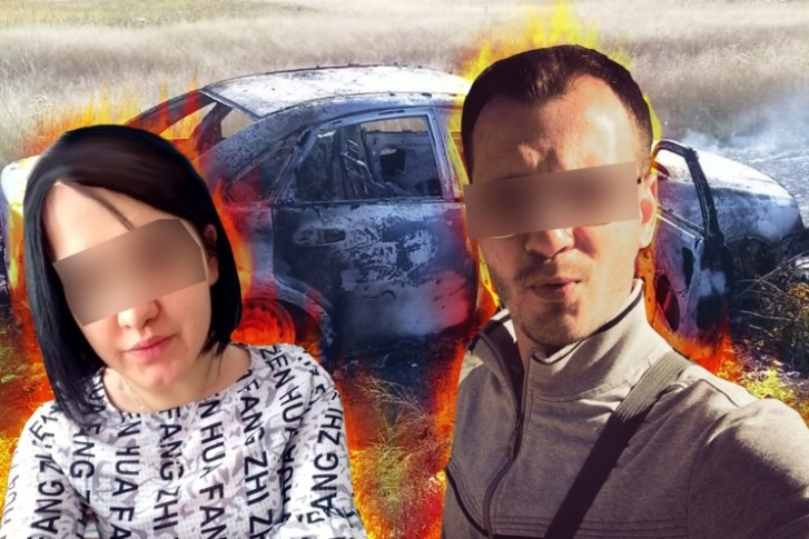 После убийства подозреваемые подожгли машину После убийства подозреваемые подожгли машину
