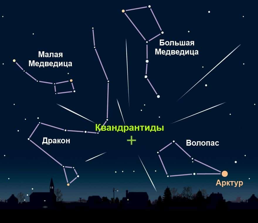 Карта: где на небе можно увидеть метеорный поток Карта: где на небе можно увидеть метеорный поток 