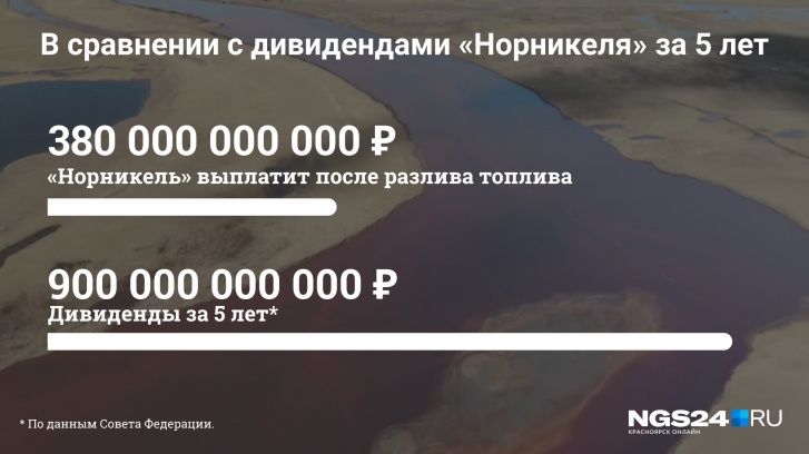 Расходы компании на город и штраф после разлива несопоставимы с выплачиваемыми собственникам дивидендами Расходы компании на город и штраф после разлива несопоставимы с выплачиваемыми собственникам дивидендами