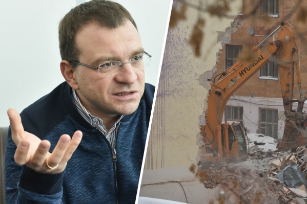 Вячеслав Трапезников согласен, что здание ПРОМЭКТа отслужило свое, но настаивает, что на его месте должен появиться похожий по стилю объект Вячеслав Трапезников согласен, что здание ПРОМЭКТа отслужило свое, но настаивает, что на его месте должен появиться похожий по стилю объект