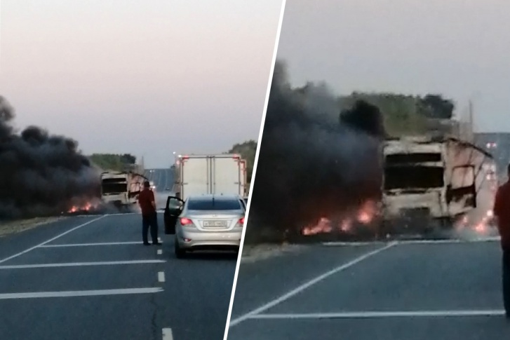 Водитель успел отогнать большегруз на обочину Водитель успел отогнать большегруз на обочину