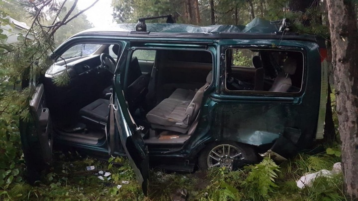 Минивэн врезался в дерево под Красноярском: пострадали 7 человек