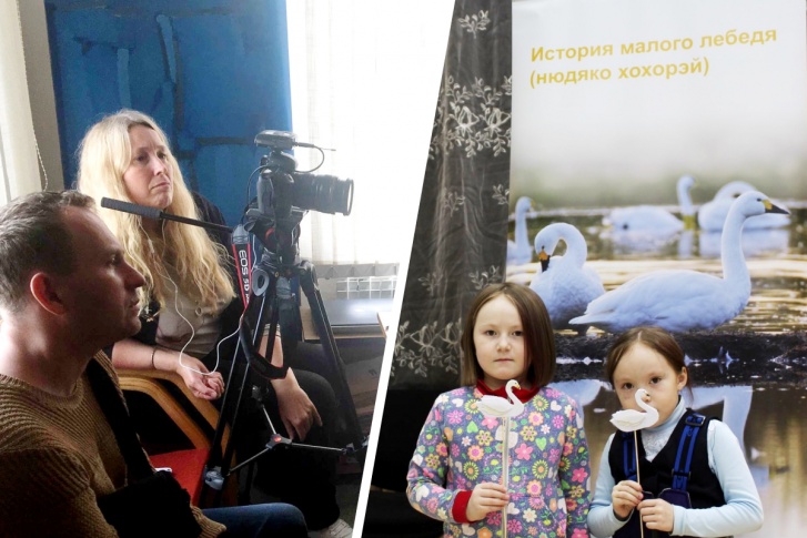 Слева — британка Саша Денч собирает фактуру для фильма, который скоро выйдет. <nobr class="_">Справа —</nobr> один из уроков в НАО о сохранении птиц по проекту «Лебединый защитник» Слева — британка Саша Денч собирает фактуру для фильма, который скоро выйдет. <nobr class="_">Справа —</nobr> один из уроков в НАО о сохранении птиц по проекту «Лебединый защитник»
