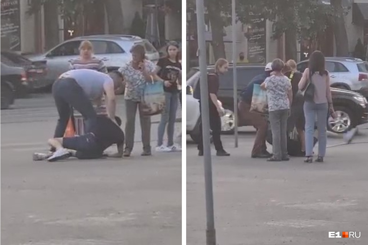 В центре Екатеринбурга автомобилист избил пешехода. Видео