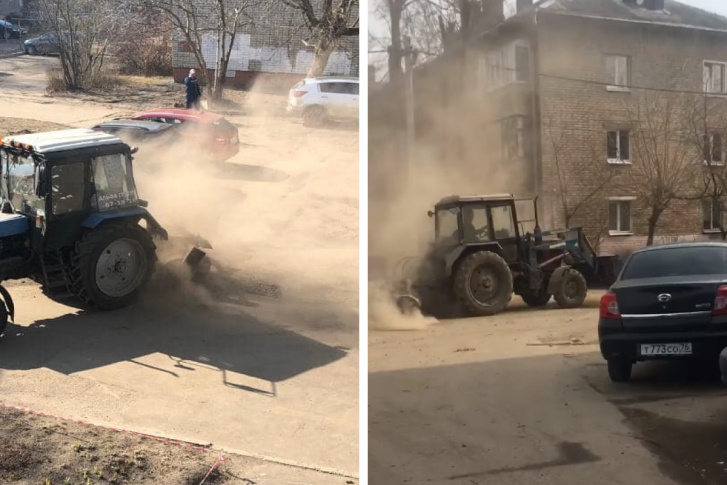 Трактор устроил жителям пылевой ад Трактор устроил жителям пылевой ад