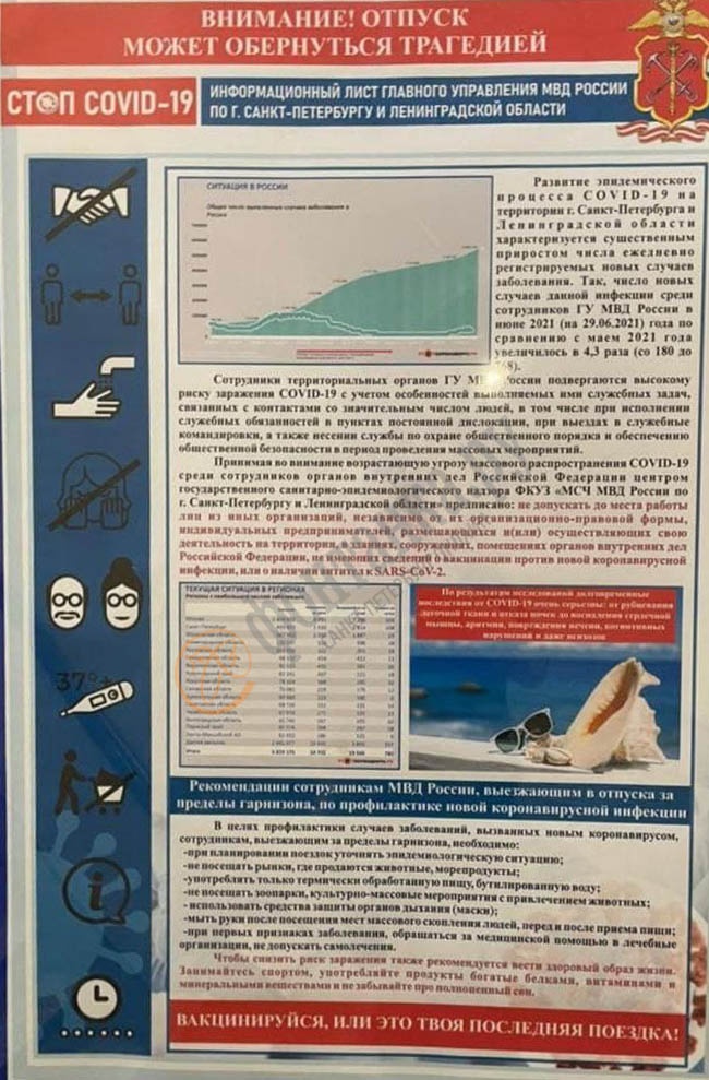 «Или это твоя последняя поездка!» Петербургским полицейским рекомендуют вакцинацию, работающим с ними выбора не оставили