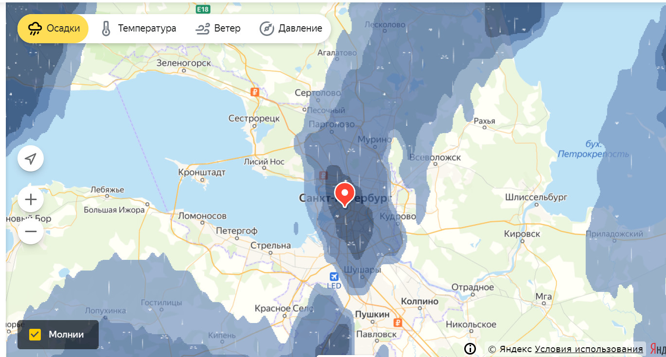 Скриншот с yandex.ru/pogoda/saint-petersburg