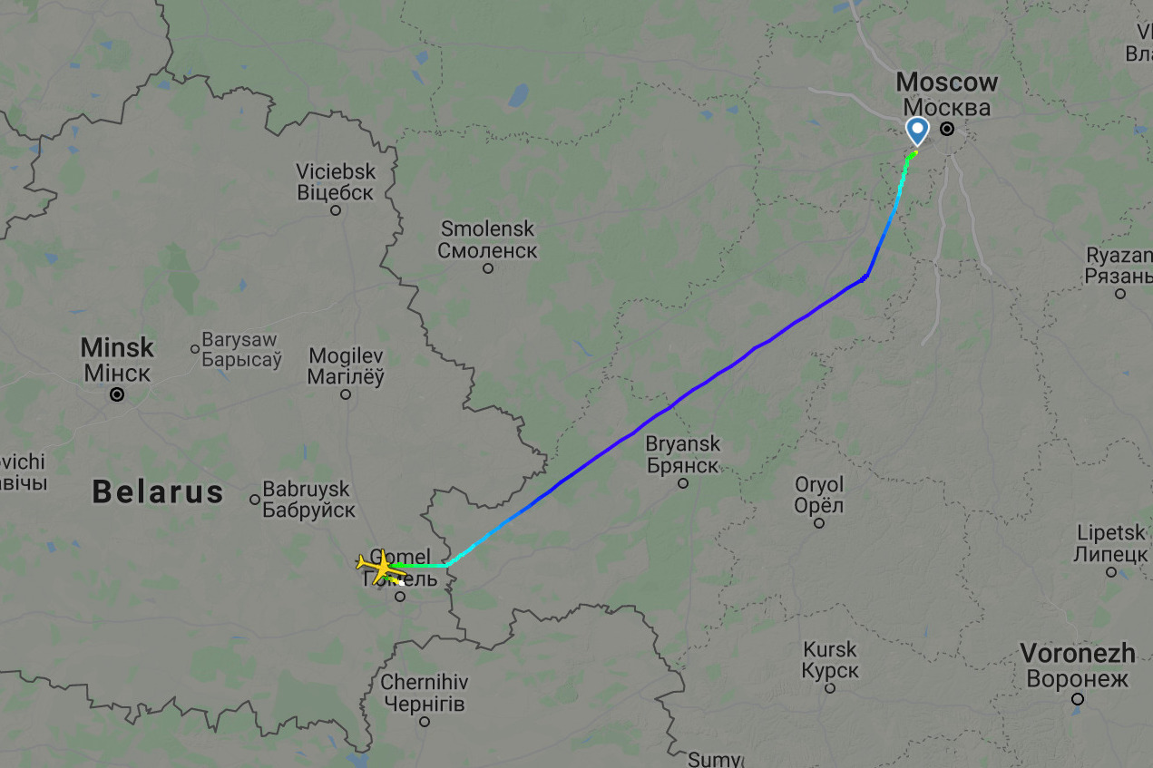 Скриншот сервиса Flightradar