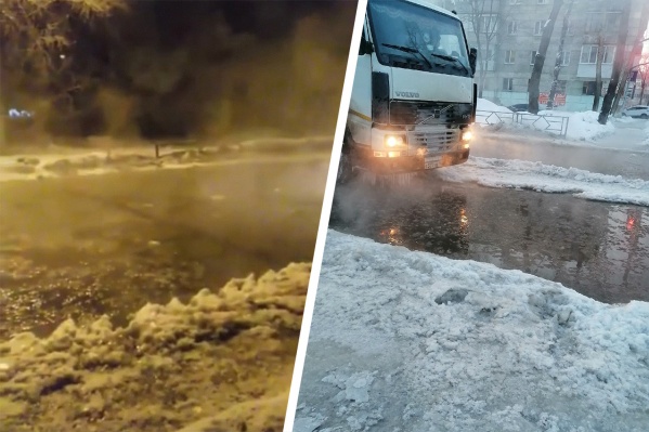 Машины с трудом перемещаются по дороге Машины с трудом перемещаются по дороге
