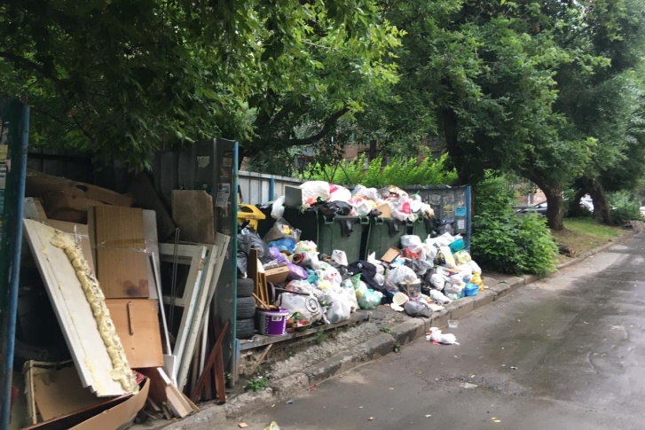 В начале августа многие мусорные площадки переполнились