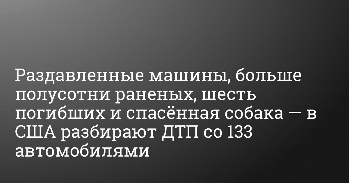 Crushed cars, more than fifty wounded, six dead and a rescued dog – an accident with 133 cars is being dismantled in the USA – Accidents – News of St. Petersburg