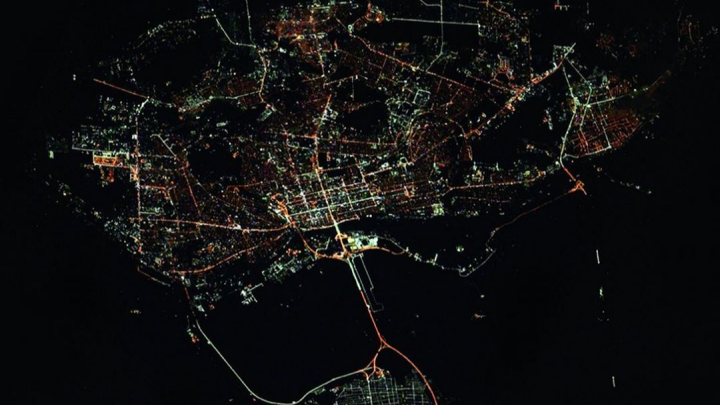 Роскосмос опубликовал вид ночного Ростова с борта МКС