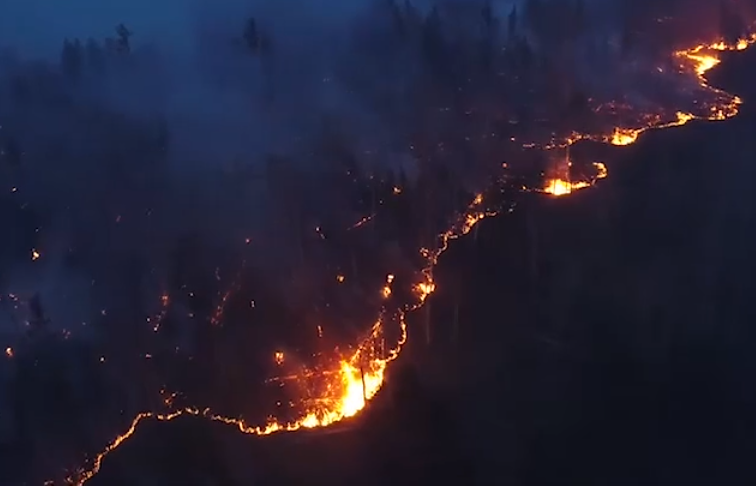 Так с высоты выглядят пожары в Сибири