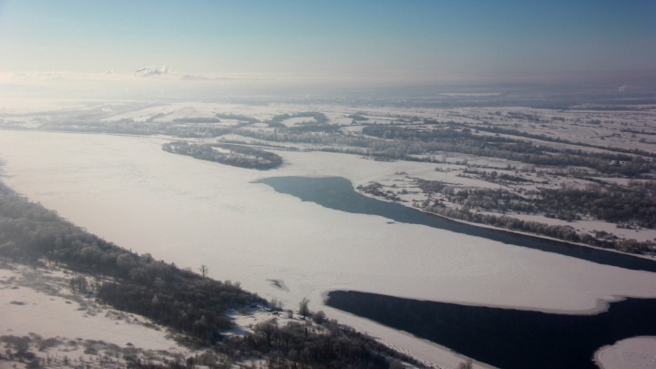 Смотрим с вертолета: на нижегородских реках ледостав