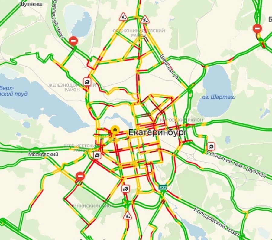 Карта пробки в екатеринбурге