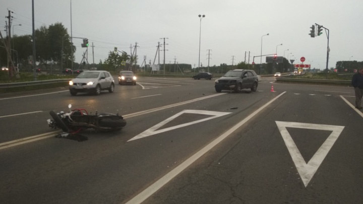 В ДТП под Ярославлем пострадал мотоциклист