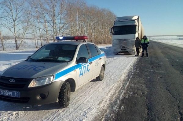 Грузовик с лошадьми сломался на трассе в Ордынском районе Грузовик с лошадьми сломался на трассе в Ордынском районе