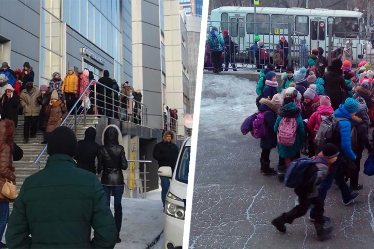 Людей эвакуируют из школ посреди учебного дня