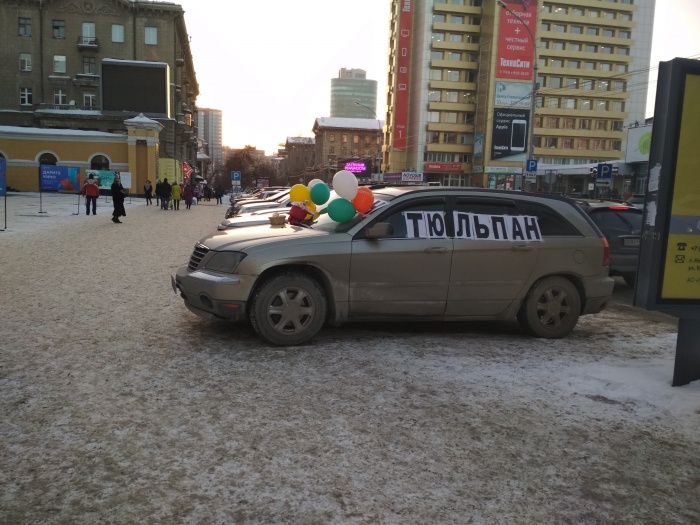 На улице Ленина начали торговать цветами прямо из машины На улице Ленина начали торговать цветами прямо из машины