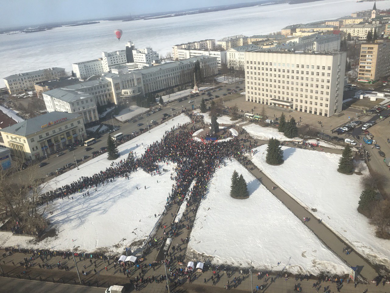 Так выглядела сегодня площадь Ленина в Архангельска