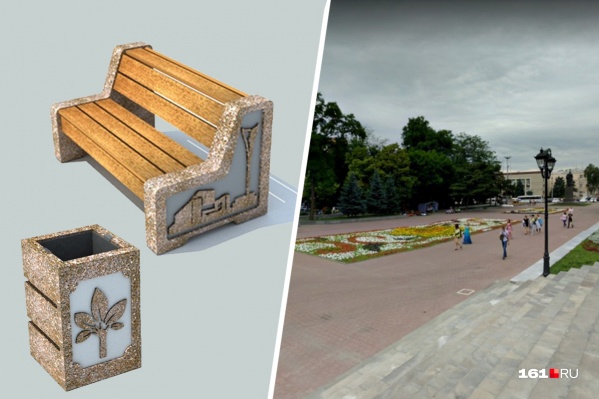 Урны и лавки будут бетонными Урны и лавки будут бетонными