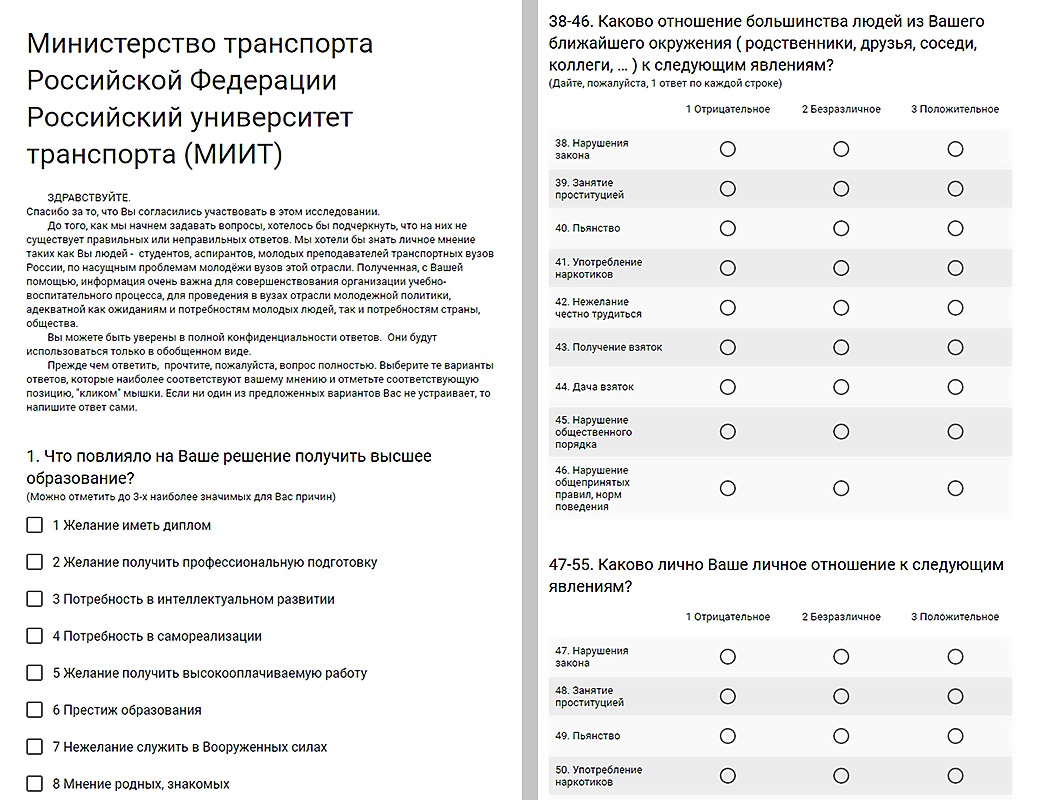Начинается опрос вполне обыденно: с вопросов о вузе и отношению к учёбе, но очень скоро авторы теста переходят на совершенно иные темы Начинается опрос вполне обыденно: с вопросов о вузе и отношению к учёбе, но очень скоро авторы теста переходят на совершенно иные темы