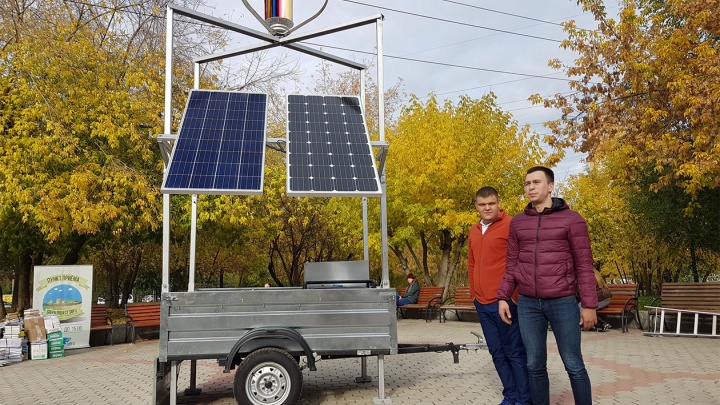 Студенты СФУ построили мобильную энергоустановку с ветряком и солнечными панелями