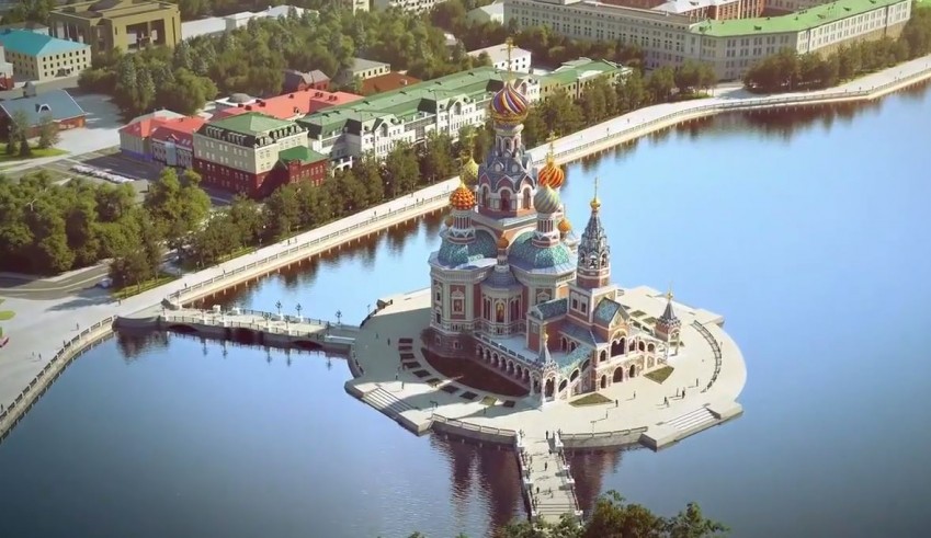 Такой была первоначальная идея — построить храм святой Екатерины на акватории Городского пруда, но часть горожан выступила против Такой была первоначальная идея — построить храм святой Екатерины на акватории Городского пруда, но часть горожан выступила против