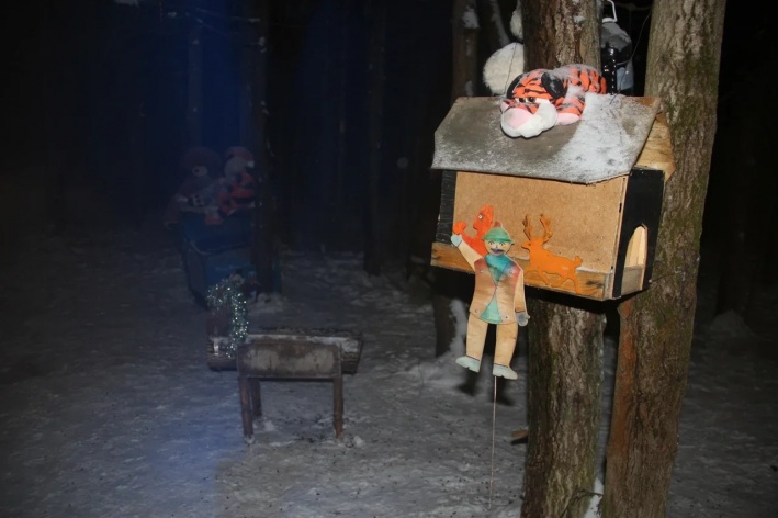 На кормушке для птичек притаился тигра&nbsp;