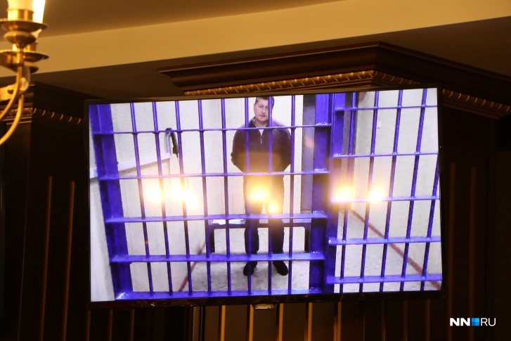 Фото с предыдущего заседания.<br />Как и на оглашении приговора, Олег Сорокин присутствовал на суде по видеосвязи