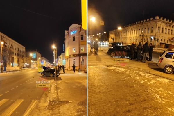 Судя по кадрам, водитель не только травмировал девушку, но и разбил свой автомобиль Судя по кадрам, водитель не только травмировал девушку, но и разбил свой автомобиль