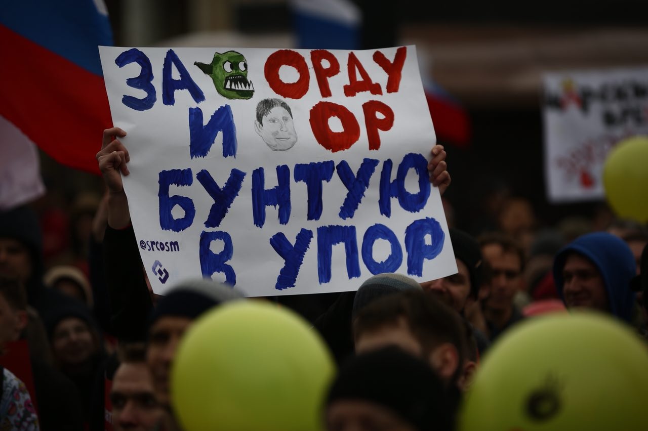 Некоторые участники пришли с плакатами, изготовленными самостоятельно Некоторые участники пришли с плакатами, изготовленными самостоятельно
