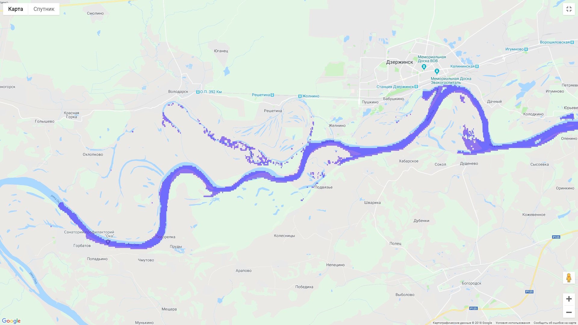 Карта нерестовых участков нижегородской области