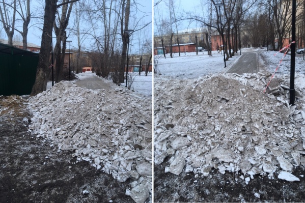 Кучи снега перекрывают дорогу пешеходам Кучи снега перекрывают дорогу пешеходам