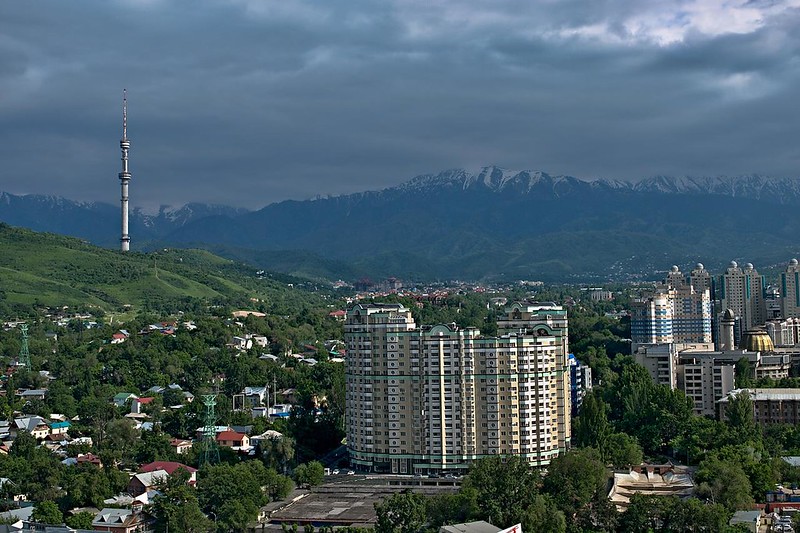 Вид на Алма-Аты и горы