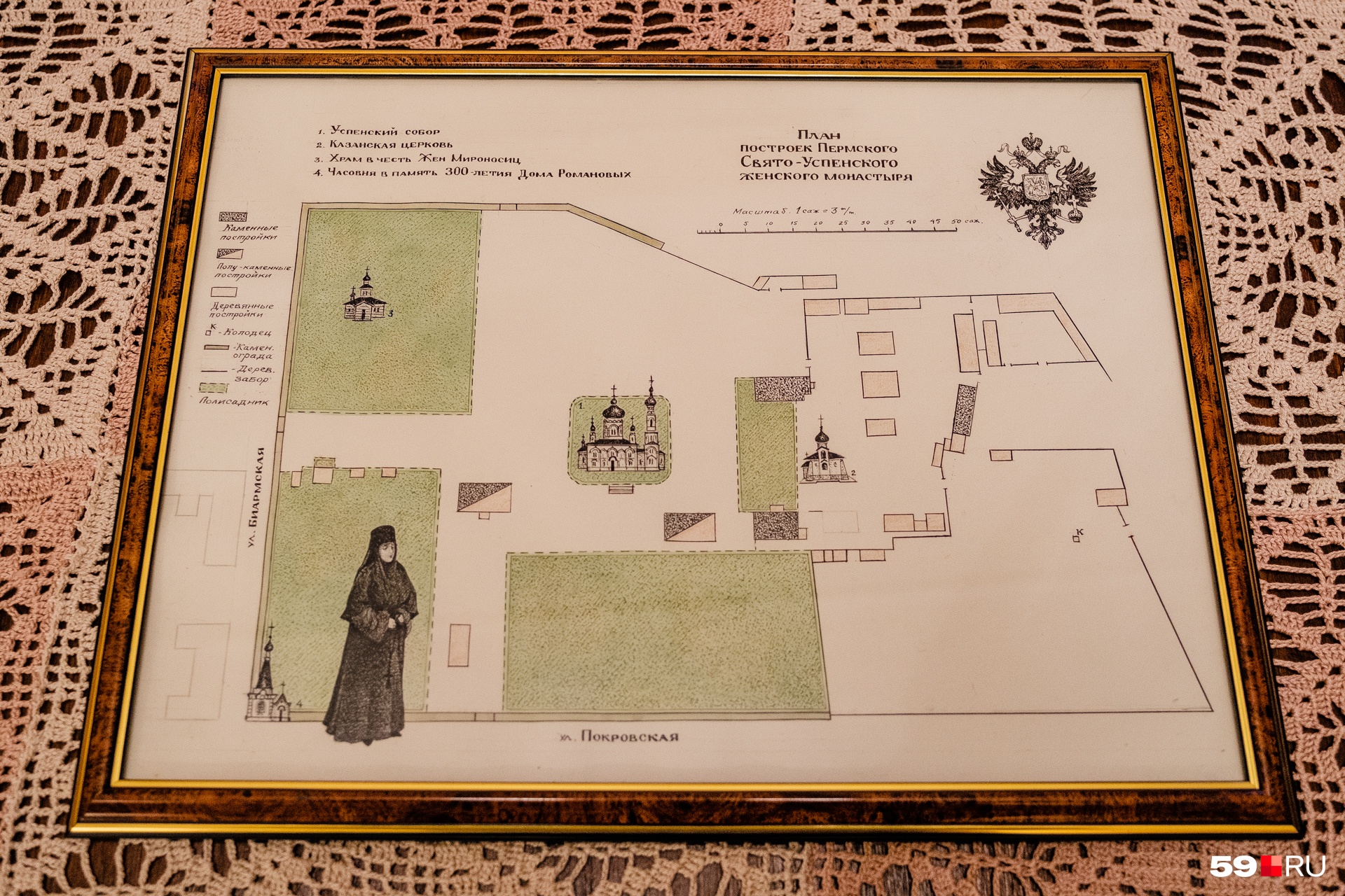 Дореволюционный план Успенского монастыря