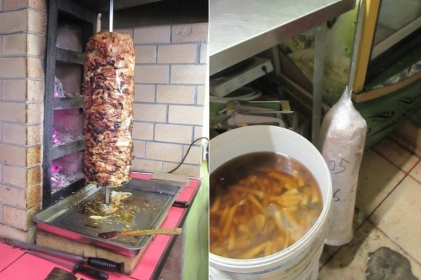 Мясо для шаурмы хранили не по правилам, а почищенный картофель держали в грязной воде Мясо для шаурмы хранили не по правилам, а почищенный картофель держали в грязной воде