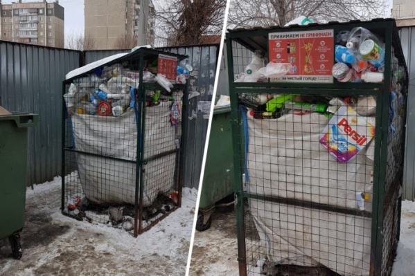 Контейнеры для раздельного сбора мусора стоят переполненными больше месяца Контейнеры для раздельного сбора мусора стоят переполненными больше месяца