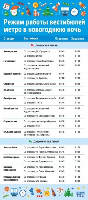 Какие выходы из метро будут открыты в новогоднюю ночь