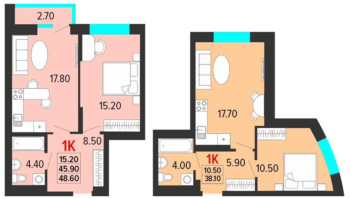 За счет
просторной кухни-гостиной однокомнатная квартира легко становится двушкой. Это идеальный
вариант для молодой семьи по разумной цене<br>