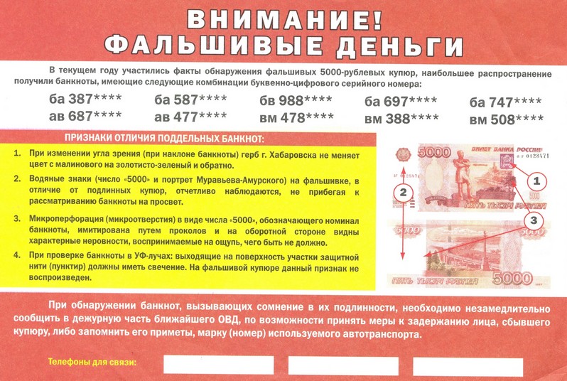 Милиция: в Красноярске появились поддельные деньги