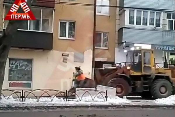 Видео сняли на улице Краснова возле парка Горького Видео сняли на улице Краснова возле парка Горького
