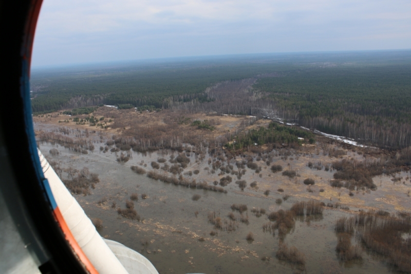 Нижегородские спасатели сфотографировали паводок с вертолета