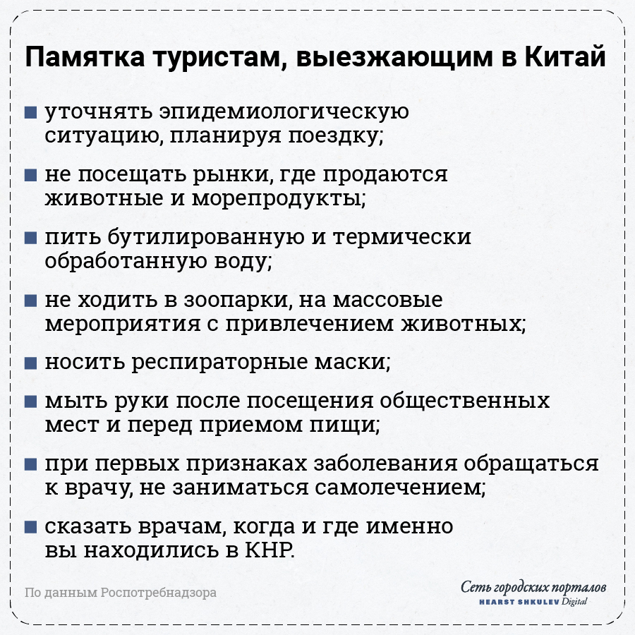 Роспотребнадзор составил список рекомендаций туристам, выезжающим в Китай Роспотребнадзор составил список рекомендаций туристам, выезжающим в Китай 