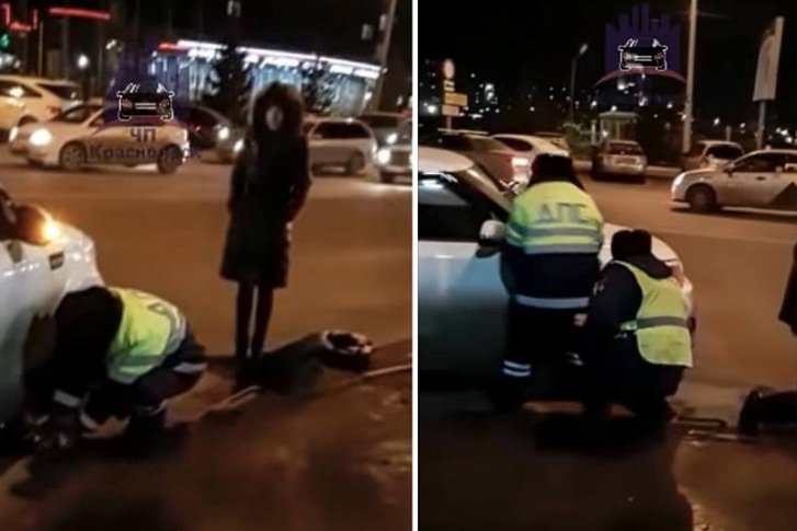 Девушка попросила помощи у полицейских, и они ей не отказали Девушка попросила помощи у полицейских, и они ей не отказали