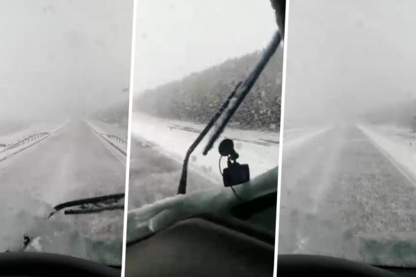 Водители попали в снегопад в районе Татарска Водители попали в снегопад в районе Татарска