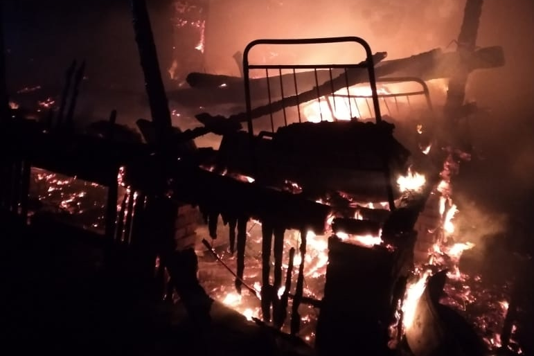 Дом Кадировых сгорел почти дотла